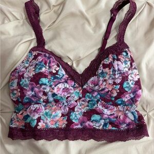 Gilly Hicks Burgundy Floral Lace Bralette